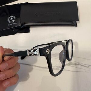 Chrome hearts Black Glasses with Silver Accents
